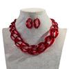 Trendy Acrylic Big Chunky Chain Necklace Set for Women Man Statement Colorful Resin Link Earring Choker Exaggerated Jewelry Gift