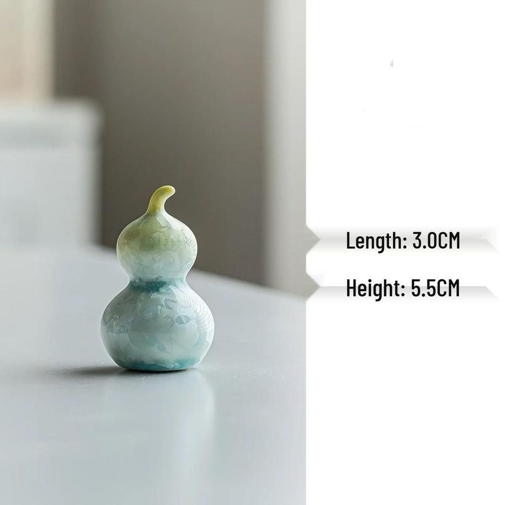 Xianci Colorful Ceramic Gourd Ornament - Cute Tea Pet Accessory for Tea Ceremony