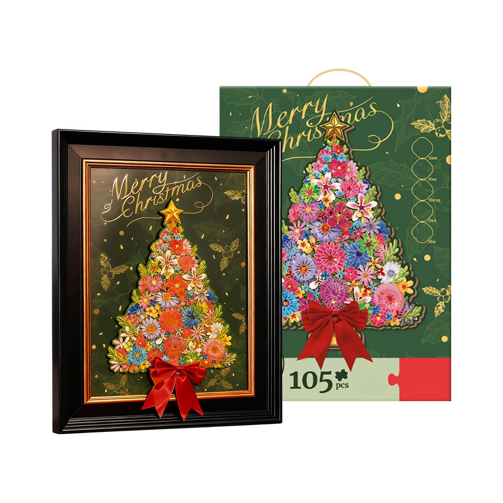 

Unique Flower Christmas Tree Puzzle: Unlock The Aesthetics Of Christmas Floral Art In The Puzzle And Create An Artistic Festive Atmosphere. One Size