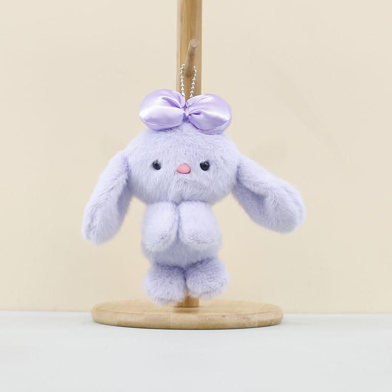 Playful Plush Bunny Keychain Doll Soft Toy With Bow In Beautiful Colors For All Ages