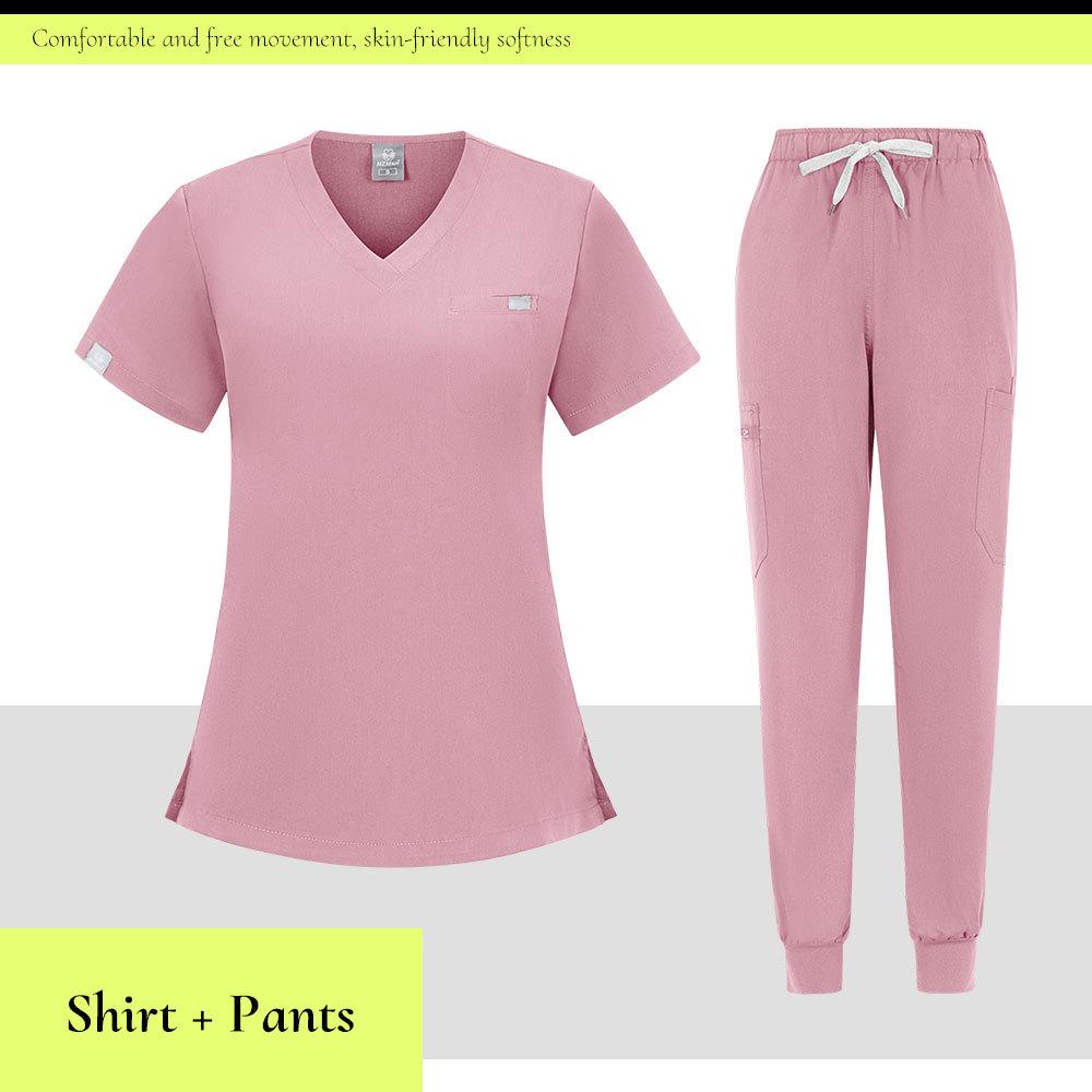 Sjuksköterskeskrubbdräkt i åtta färger - Andningsbar, Svettabsorberande Damuniform för Djursjukhus