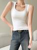 Women's Pure Cotton Camisole Tank Top with Integrated Bra Pads – Anti-Side-Boob Design, Perfect for Spring, Summer, and Autumn.
