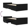 Bed Frame with Storage Black Oak 80 X 200 Cm