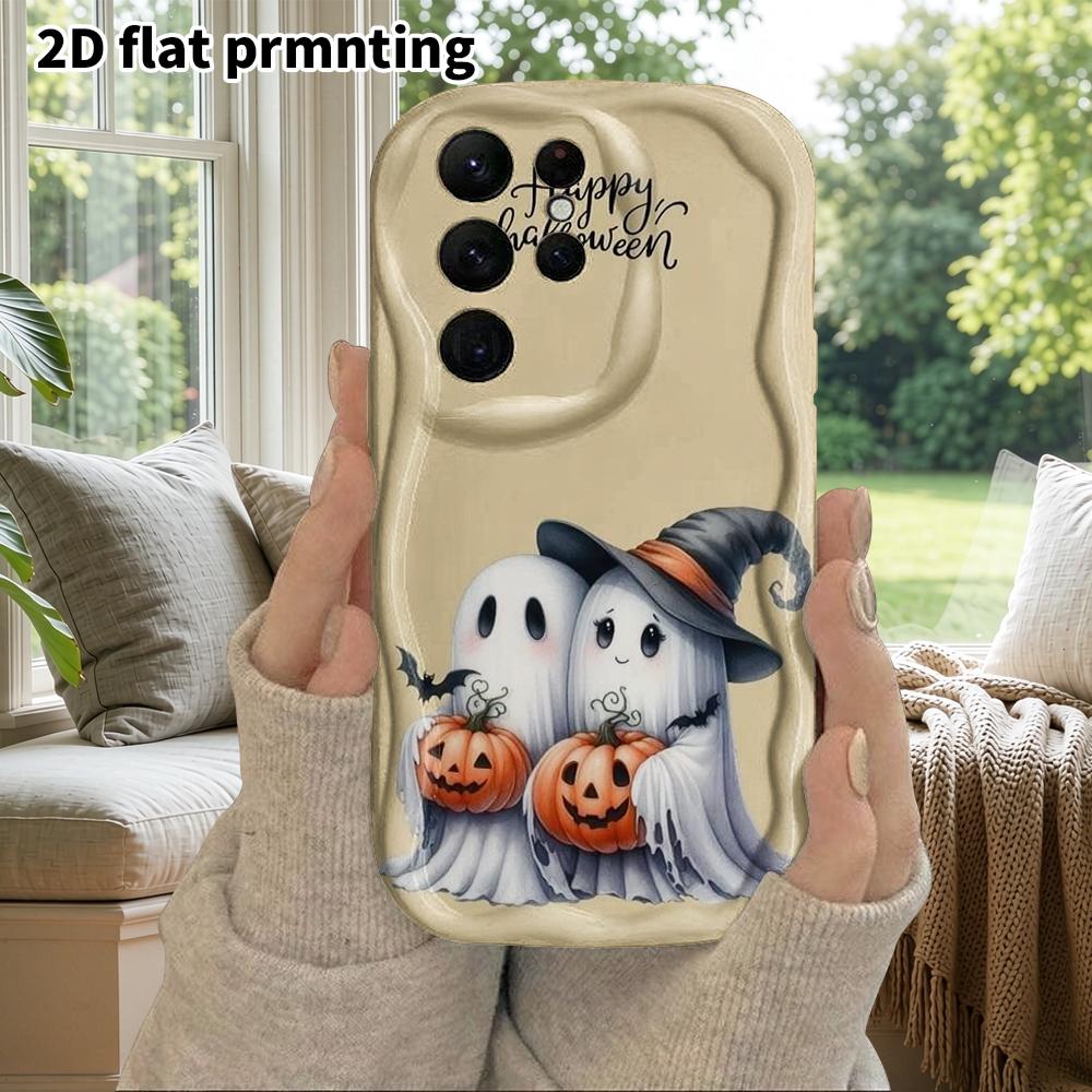Phone Case: 2D Flat Samsung Galaxy A34 A35 M05 M06 S20 S22 S21 FE Plus 5G Protective Case, Couple Style, Ghost Companion, Christmas and Halloween Gift