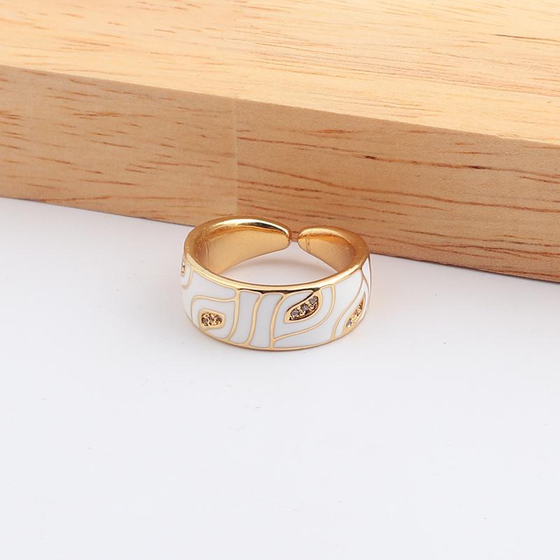 2026 New Colorful Eye Rings For Women White CZ Handmade Enamel Lovely Cat Unique Trendy Ring Party Fashion Jewelry