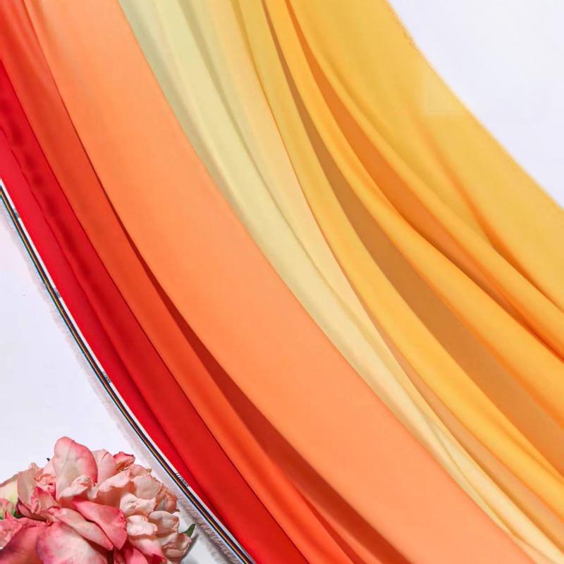 100x150cm Fashion Gradient Fabric Chiffon for Clothing Dresse Scarves Sewing Multicolor Translucent Cloth Needlework Soft Smooth