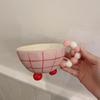 Tasse en céramique à carreaux peinte à la main style coréen