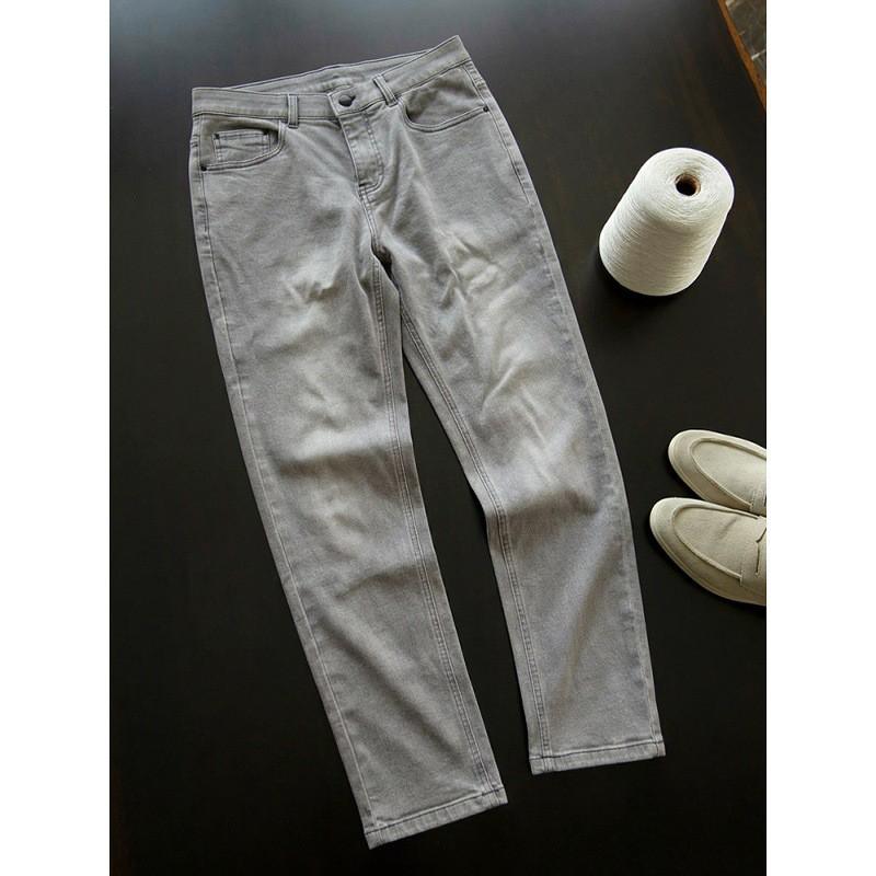 Relaxed Straight Leg Jeans Men - Lyocell Cotton Blend Casual Pants