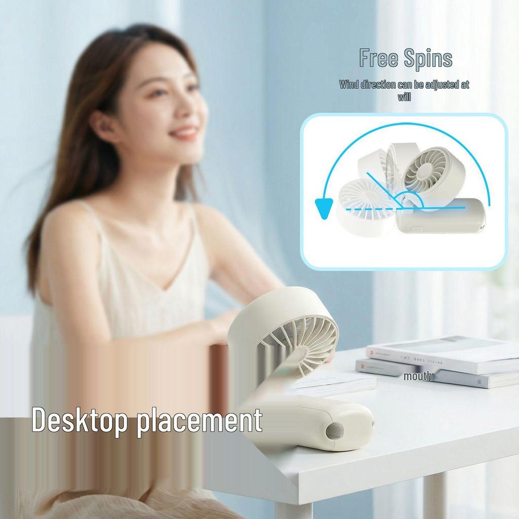 Portable Folding Handheld Fan with Umbrella Clip for Outdoor Use