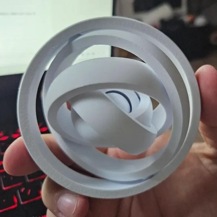 1PCS 3D Printed Decompression Rotating Fingertip Ring Interstellar Decompression Disk Spiral Polygonal Finger Ring Push-push Toy Ornaments