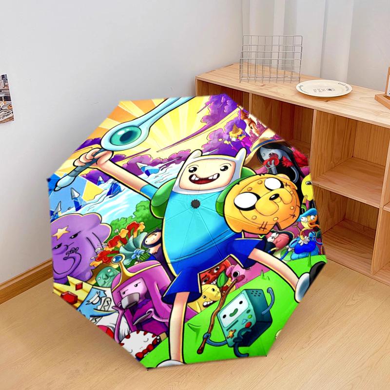Adventure Time Characters Automatic Umbrella - Suitable Travel Outdoor Portable Umbrella Birthday Gift Daily Essentials