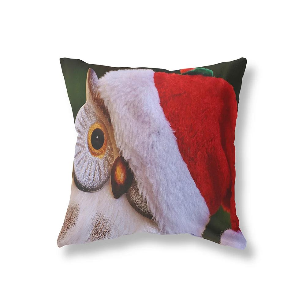 

Merry Christmas Cute Cat Dog Print Pattern Cushion Cover Home Living Room Sofa Decoration Square Pillow 12x12Inch