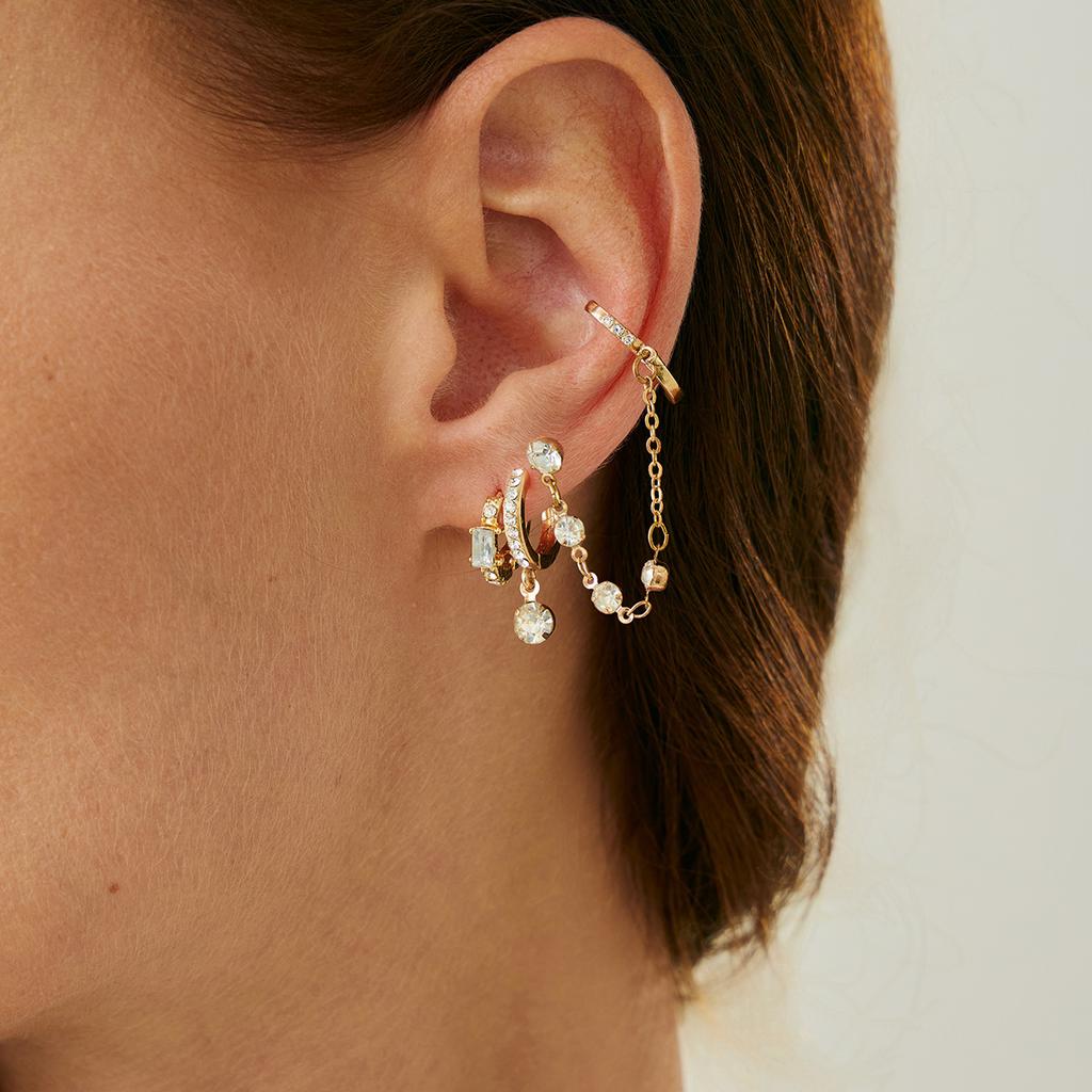 Exquisite And Small Diamond-Encrusted Earrings, Personalized Geometric Zircon Earrings Set Earrings.