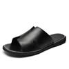 2025 New Designer Men Genuine Leather Slipper Summer Fashion Slides Simple Sandals Comfortable Cool Beach Shoes