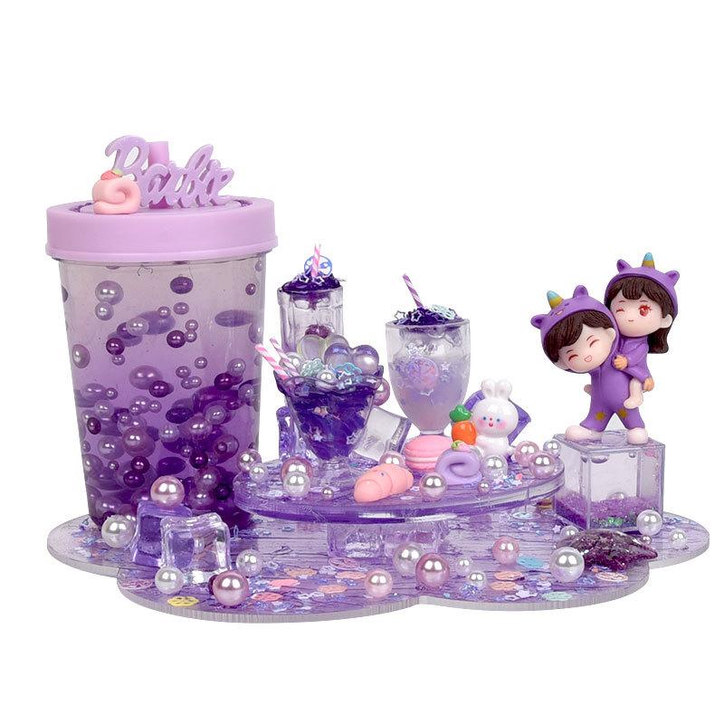 Children'S Handmade Simulation Cream Glue Diy Material Pack Dessert Milk Tea Cup Ice Cream Set Food Play Educational Toys