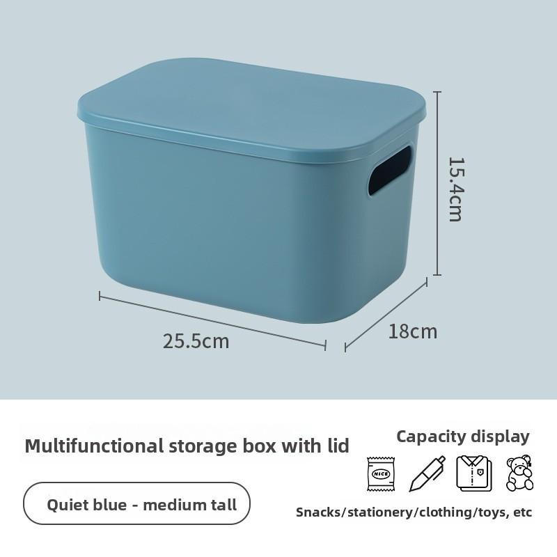 Modern Plastic Storage Bin With Lid For Home Office Organizing And Toy Collection