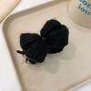 Autumn Winter Knit Bow Plush Hair Clip - Elegant Bun Accessory