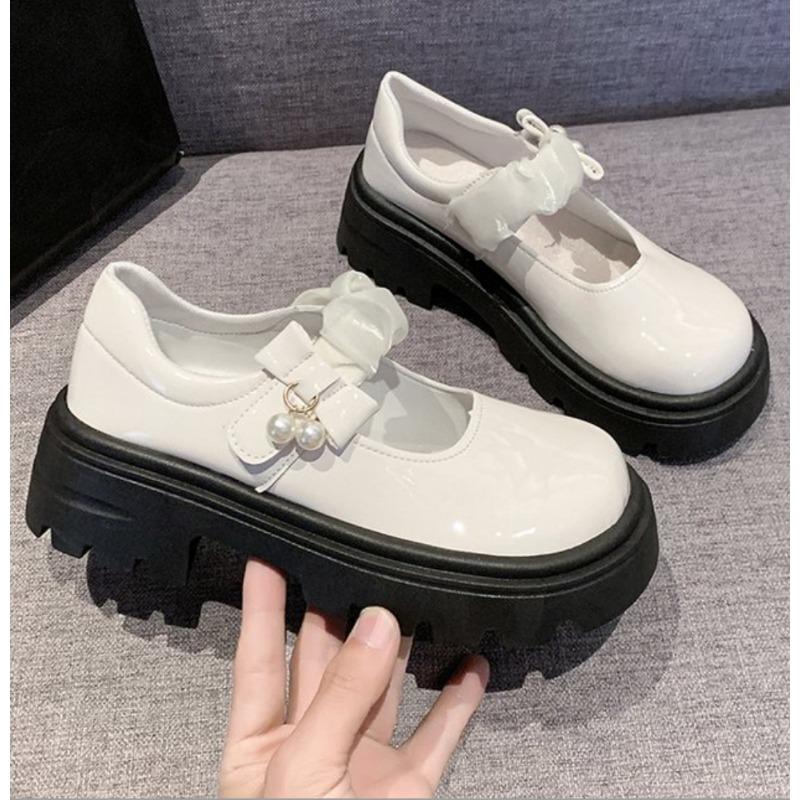 Platform Mary Janes Shoes Women's Versatile Student Retro Lolita Shoes Japanese JK Uniform Footwear Clunky Thick Single Shoes