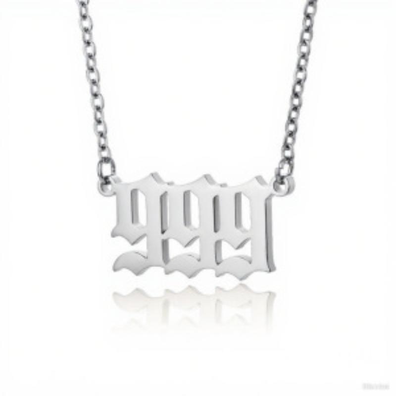 

Ожерелье цифровое Lucky Angel женское, личность, нержавеющая сталь, 11-99, цифровая подвеска, простые универсальные украшения