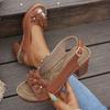 Fashion Shoes Luxury Sandals Large Size 2025 Summer Women's Heels Buckle Suit Female Beige Open Toe Fashion Big New Girls Comfort Low Hi