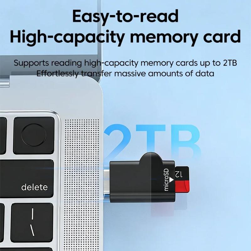 USB 3.0 Type-C Card Reader Universal TF Memory Card Adapter Compatible with Cellphones Laptops Tablets High Speed Transmission