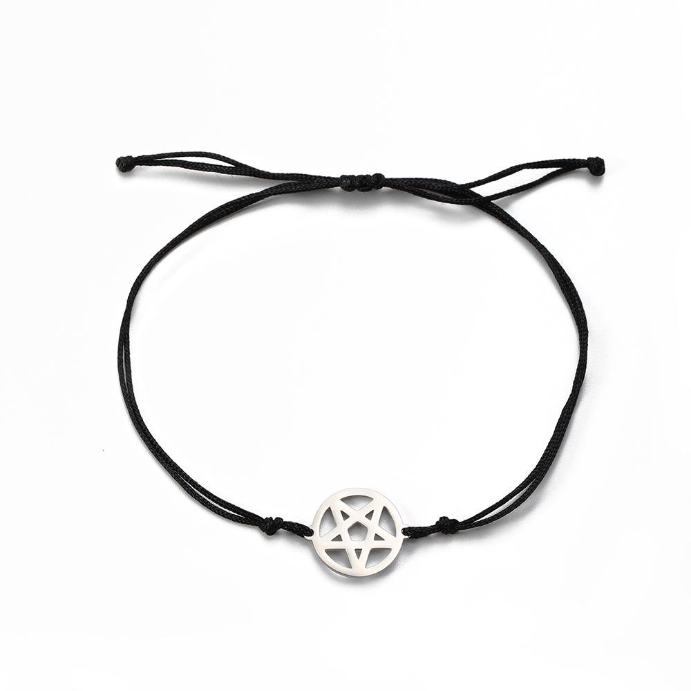 Dawapara Vintage Pentagram Bracelet Sun Supernatural Pentacle Charm Bracelet Wiccan Couple Jewelry Stainless Steel Gift
