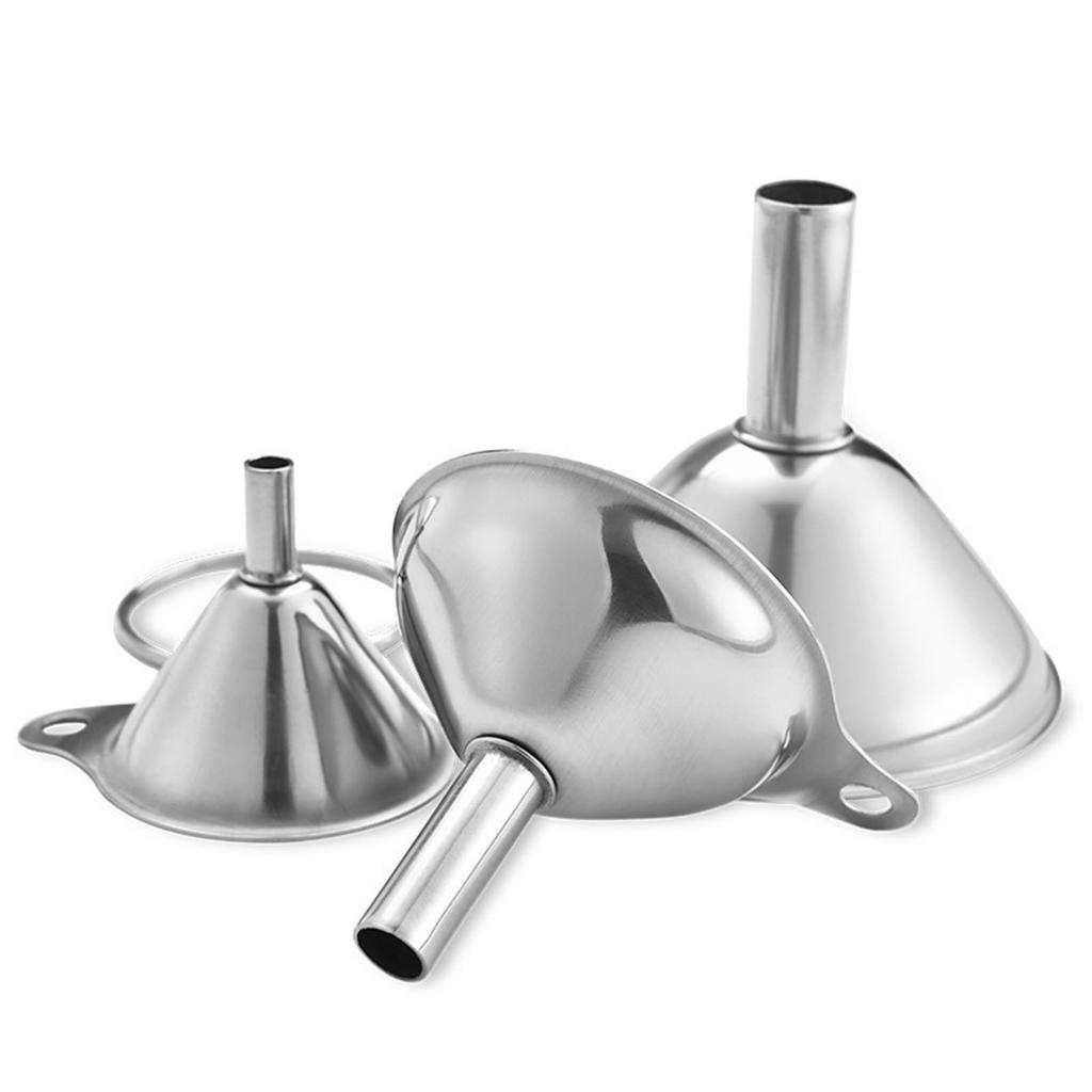 3 Pcs Stainless Steel Mini Funnels Stainless Steel Kitchen Funnel Set for Filling Small Bottles Miniature Bottles