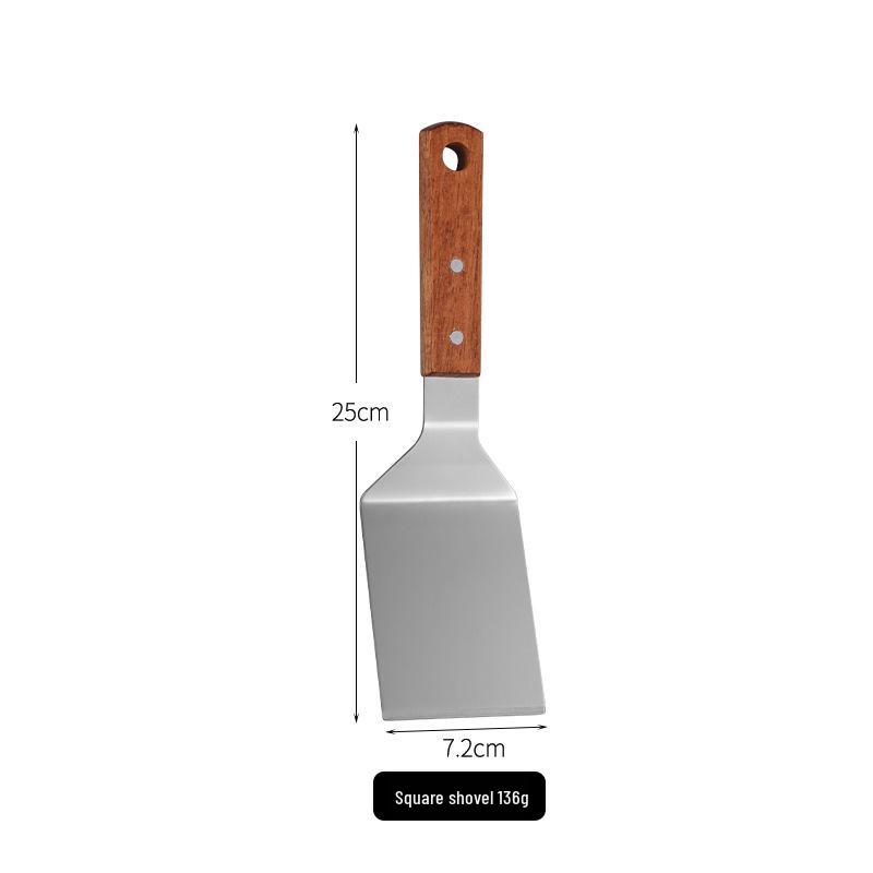 Stainless Steel Wood Handle Multi-Use Cooking Spatula: Teppanyaki, Griddle, Slotted, Steak, Triangle, Pizza, Cake, Pancake Spatula