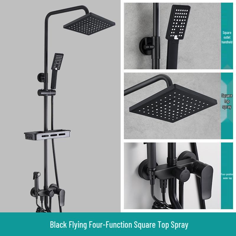 Zestaw prysznicowy z funkcją zwiększania ciśnienia w kolorze gunmetal z wyświetlaczem cyfrowym