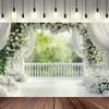 2D Plane, 1 Piece of Rural-style Garden Balcony Backdrop Fabric, Outdoor Garden Decoration, Party Decoration, Decorative Panel