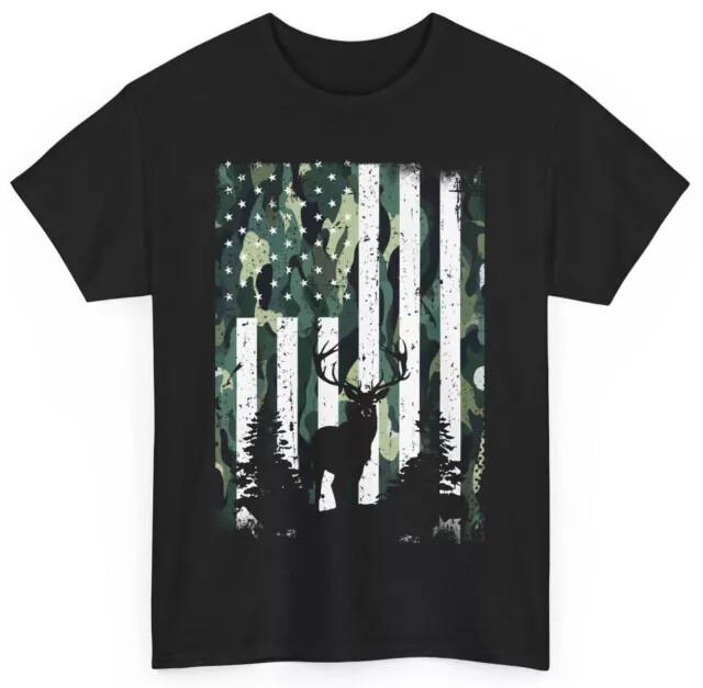Deer Hunting American Flag Shirt Hunting Season Shirt Hunters Tshirt Unisex T-Shirt L