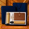 Custom Logo 7-in-1 Business Gift Set Power Bank Bluetooth Speaker Vacuum Flask 304 Stainless Steel Silver Gift Box