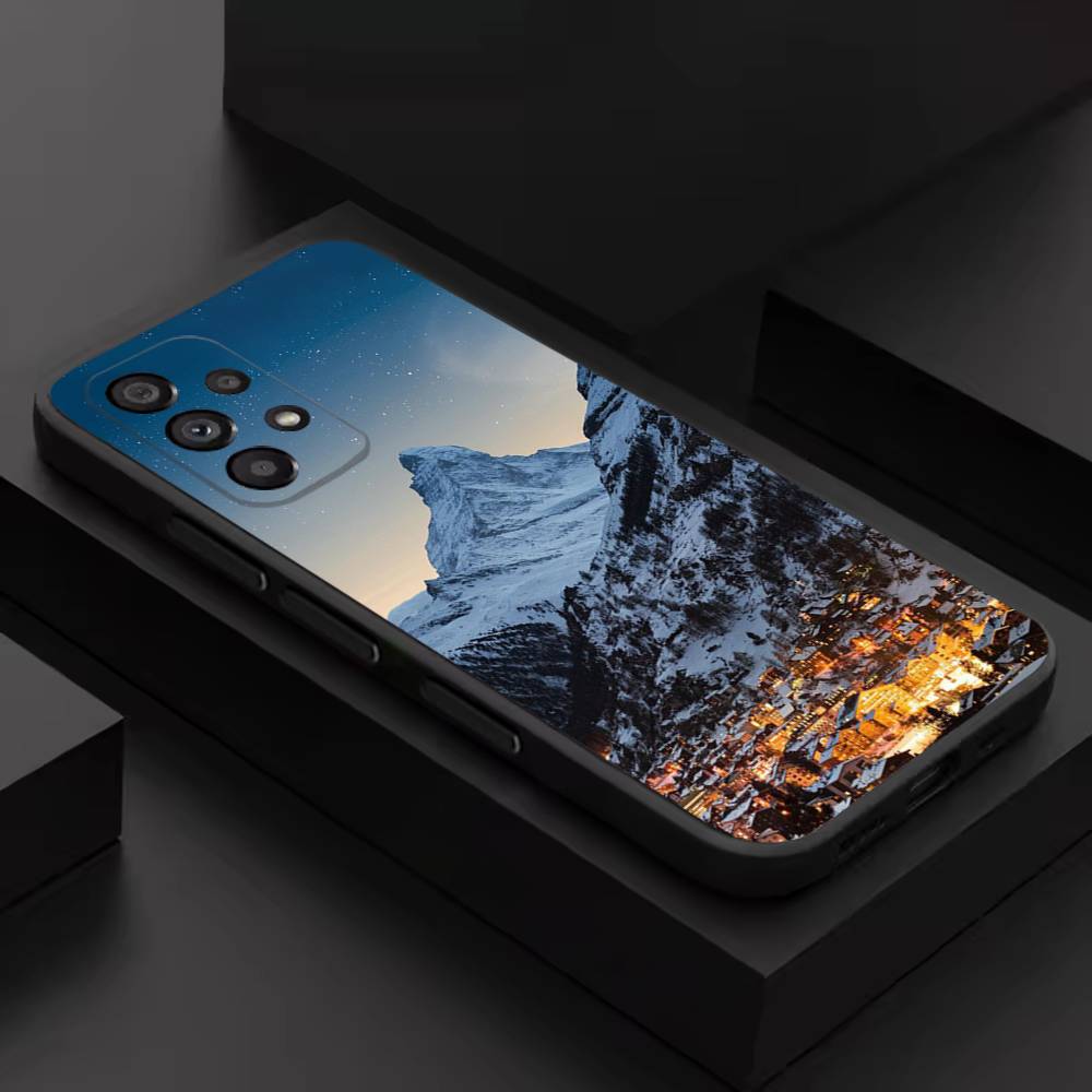 Matterhorn Swiss Mountain Phone Case For Samsung S 26,25,24,23,22,30,21,10,9,Ultra,Plus,Lite,FE,4,5G Black Soft Case