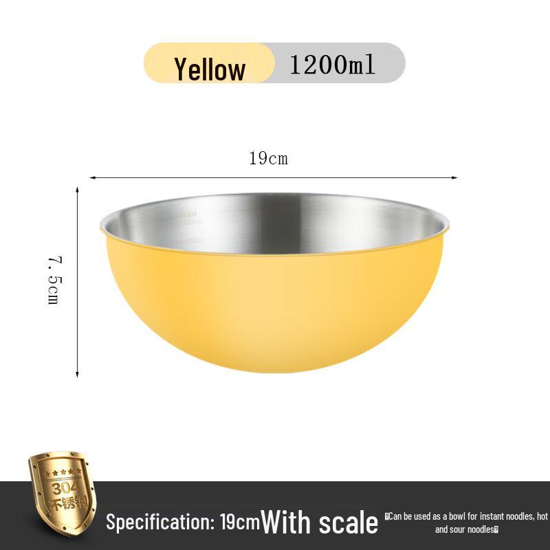 ZISIZ 304 Stainless Steel Mixing Bowl with Scale