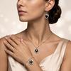 European and American Niche Design Jewelry Light Luxury Full Diamond Love Pendant Neck Chain Earrings High-end Necklace Set