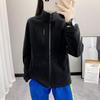 Winter Fleece Hiking Jacket Women Thicked Climbing Running Sweatshirt Double Side Zipper Stand Collar Sport Coat
