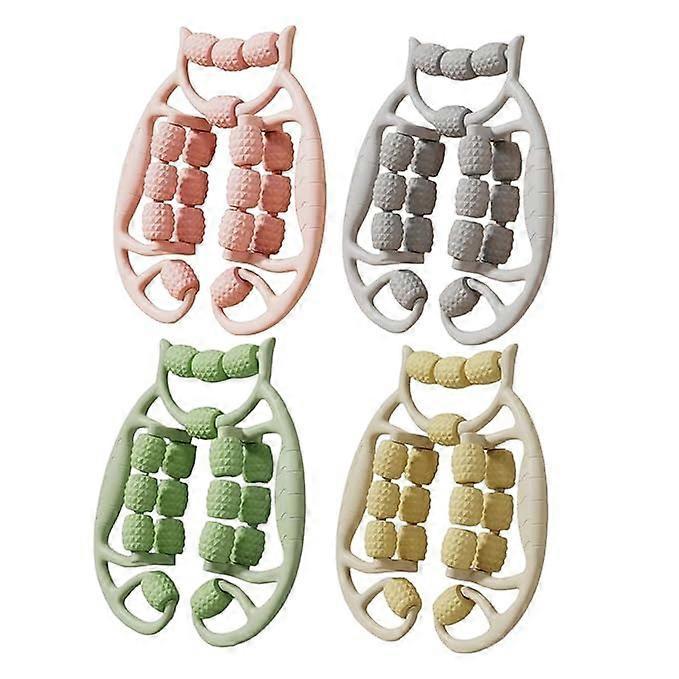 Massage roller multifunctional ring leg roller muscle roller 18 wheels pink