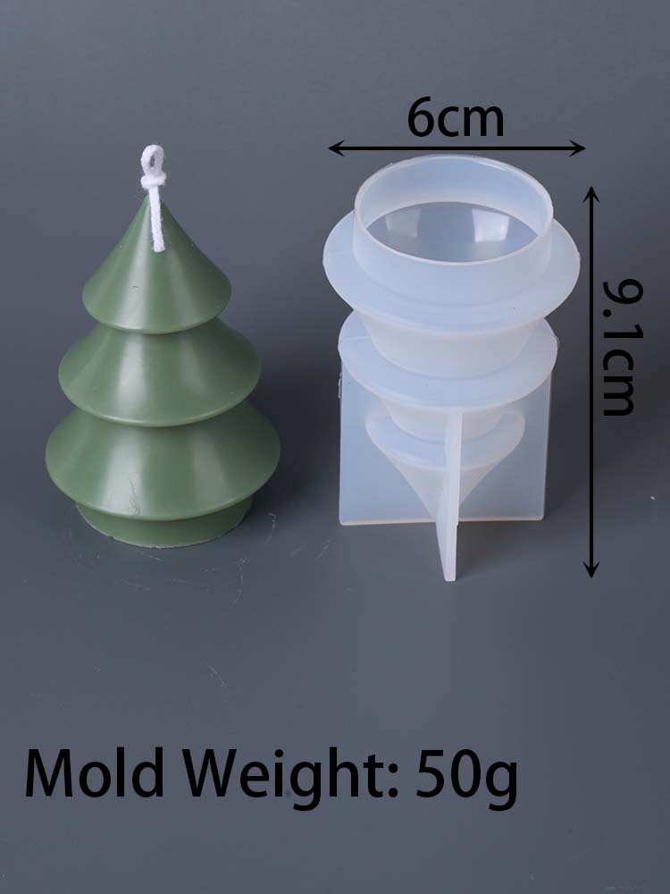 3D Christmas Tree Candle Silicone Mold DIY Christmas Candle Making Kit Handmade Soap Mould Plaster Resin Tools Holiday Gifts