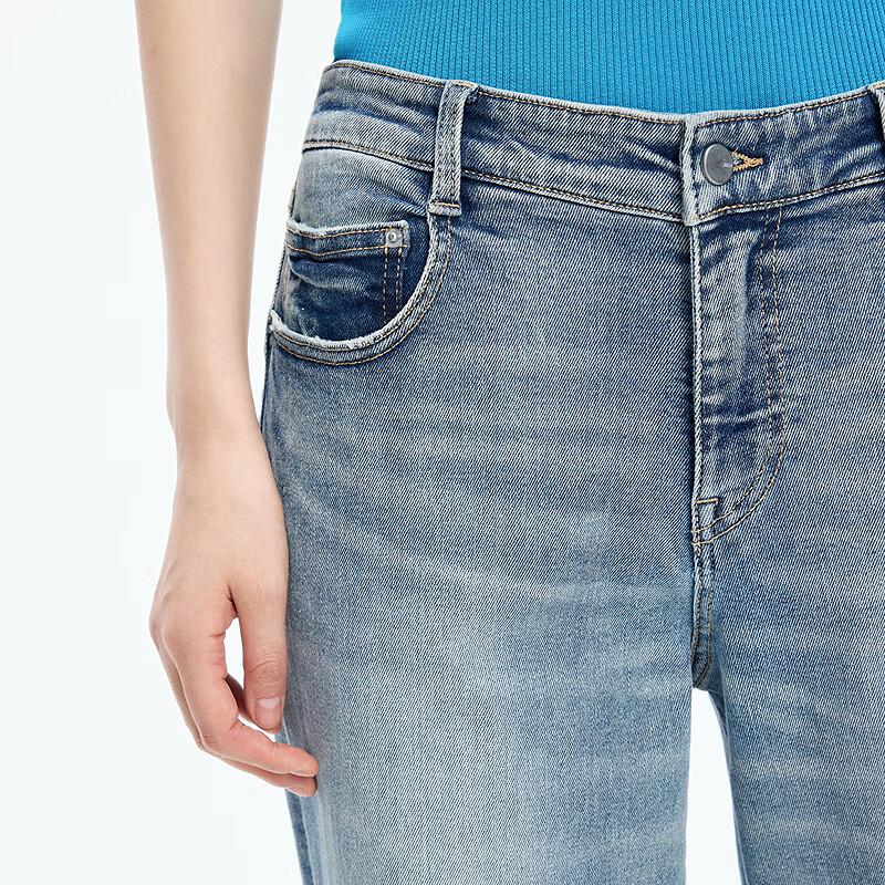 JNBY 2025 Autumn Washed Flared Denim Jeans