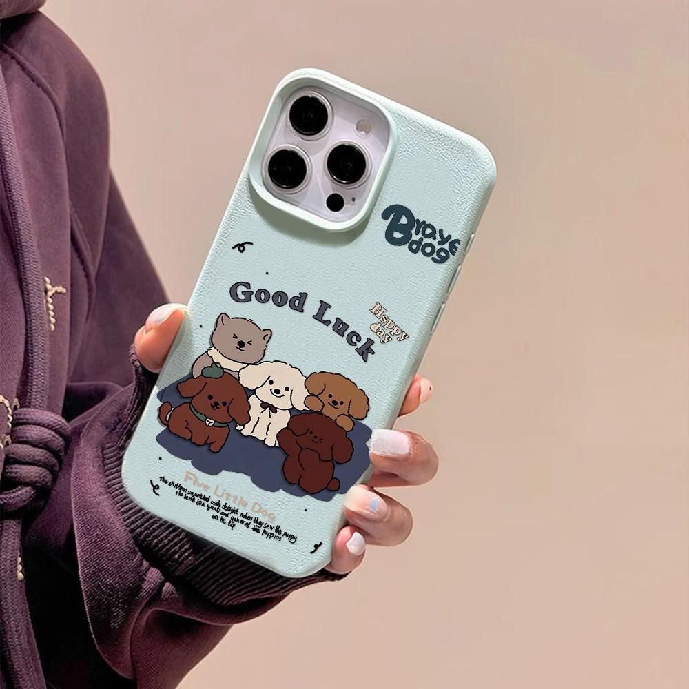 Phone Case for iPhone 11 13 XR XS Max Case iPhone 12 14 15 16 Pro Max 12 Pro 15 Plus Leather Painted Waterproof Drop-proof and Wear-resistant Cartoon