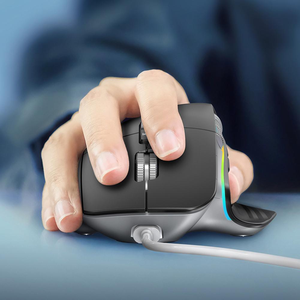 Gaming Mouse Rechargeable Bluetooth-Compatible 5.0+2.4G Optical Gamer Mice 12 Colors RGB 1000-4000DPI for Computer Gaming Office