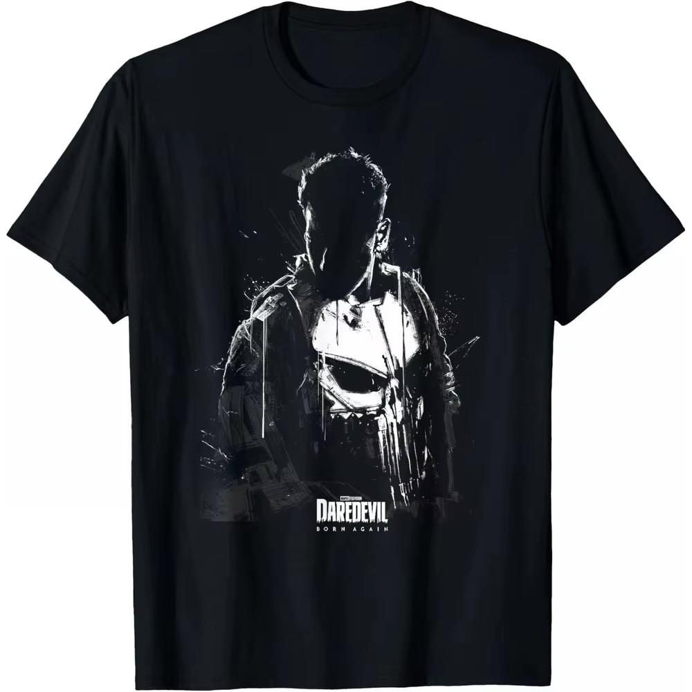 

Daredevil Reborn Marvel Punisher Ink Art Tech Style Tshirt for Unisex and Women pure cotton wide casual fashion daily top M
