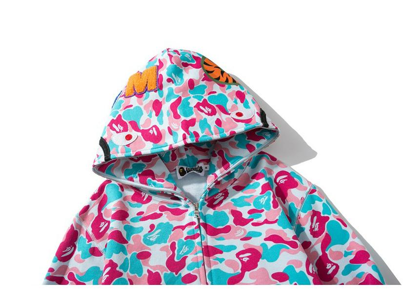 Men's Multi-color Camouflage Zipper Hoodie - Trendy Brand Plus Velvet Cardigan Shark Jacket