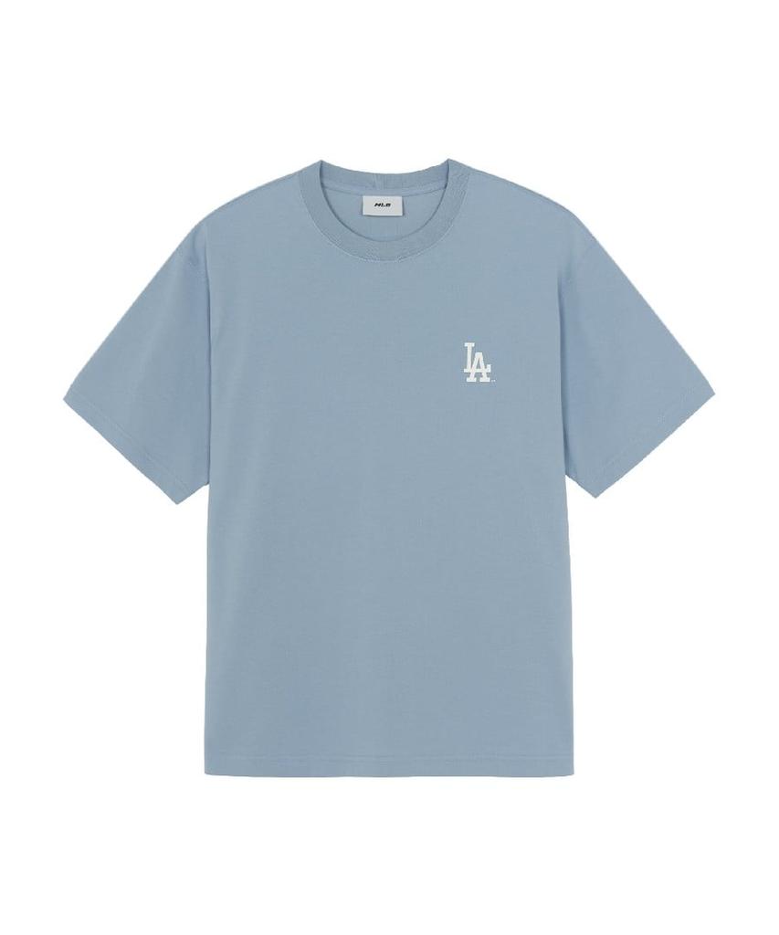 Emelbi Basic Small Logo Semi-Oversized Short Sleeve T-Shirt La (L.Sky Blue)
