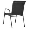 6pcs Patio Chairs Assembly Steel Textilene Stable Frame Garden Chairs for Dinning Black