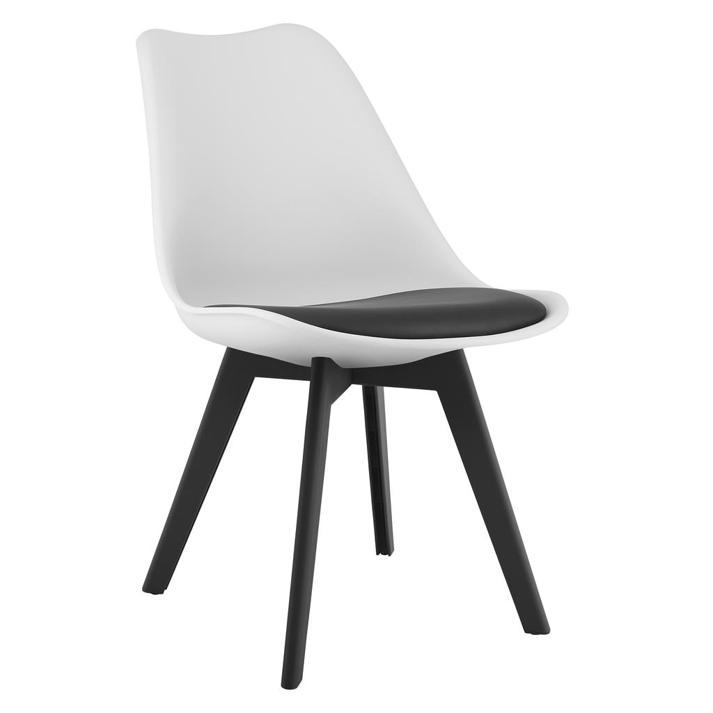 MARK Stuhl schwarz und weiß / schwarze Beine x 2