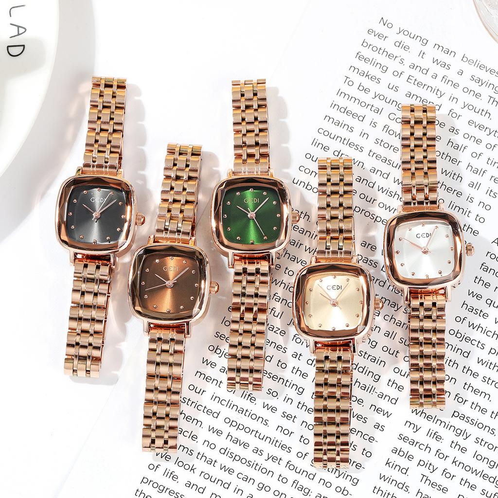 Steel Belt Watch Women'S Fashion Square Watch Casual Waterproof Quartz Watch