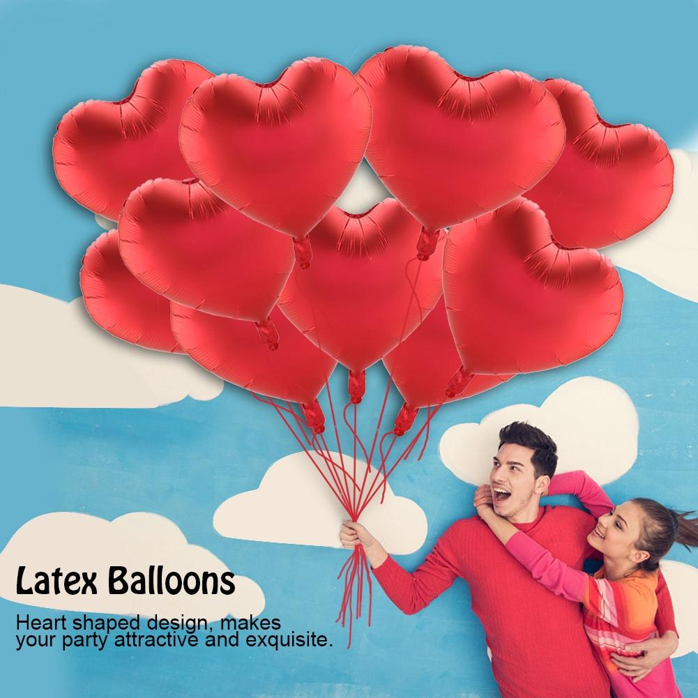 10 STÜCKE 18" Mehrfarbige Herzförmige Latexballons Hochzeitsfeier Dekor Ballon(rot)