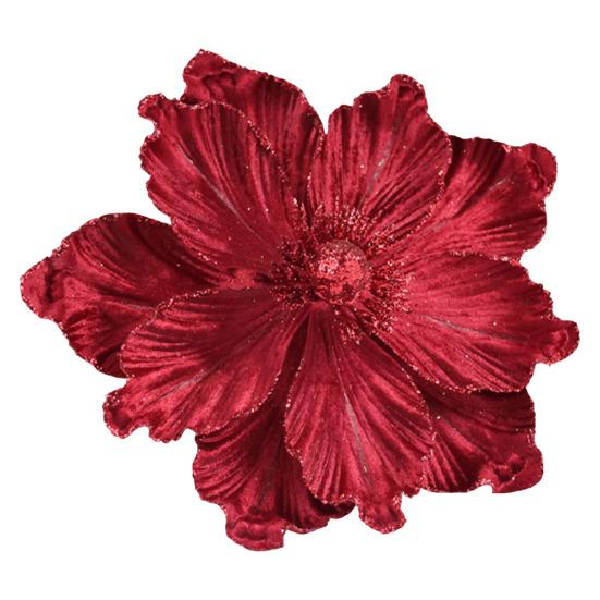 Artificial Christmas Flowers Large Glitter Magnolia Decoration Sparkling Xmas Tree Ornaments Wreath Garland Home Party Decor DIY Crafts