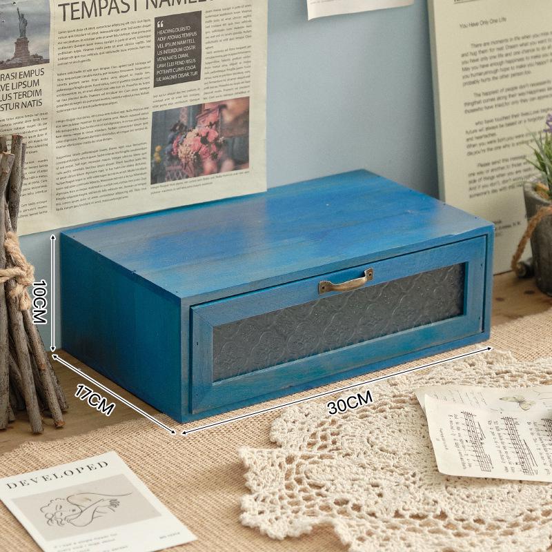 Retro Wooden Desk Organizer and Monitor Stand